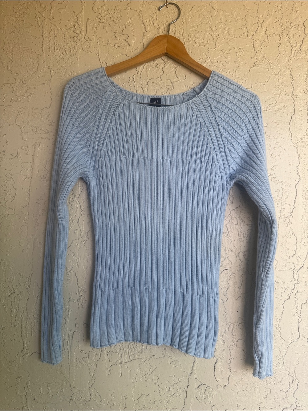 GAP Light Blue Ribbed Scoop Neck Sweater - Picture 5 of 8